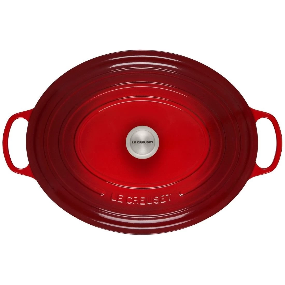 Le Creuset 15.5 Qt. Oval Signature Dutch Oven With Stainless Steel Knob | Cerise/Cherry Red 3 Le Creuset 15.5 Qt. Oval Signature Dutch Oven With Stainless Steel Knob | Cerise/Cherry Red - Image 3