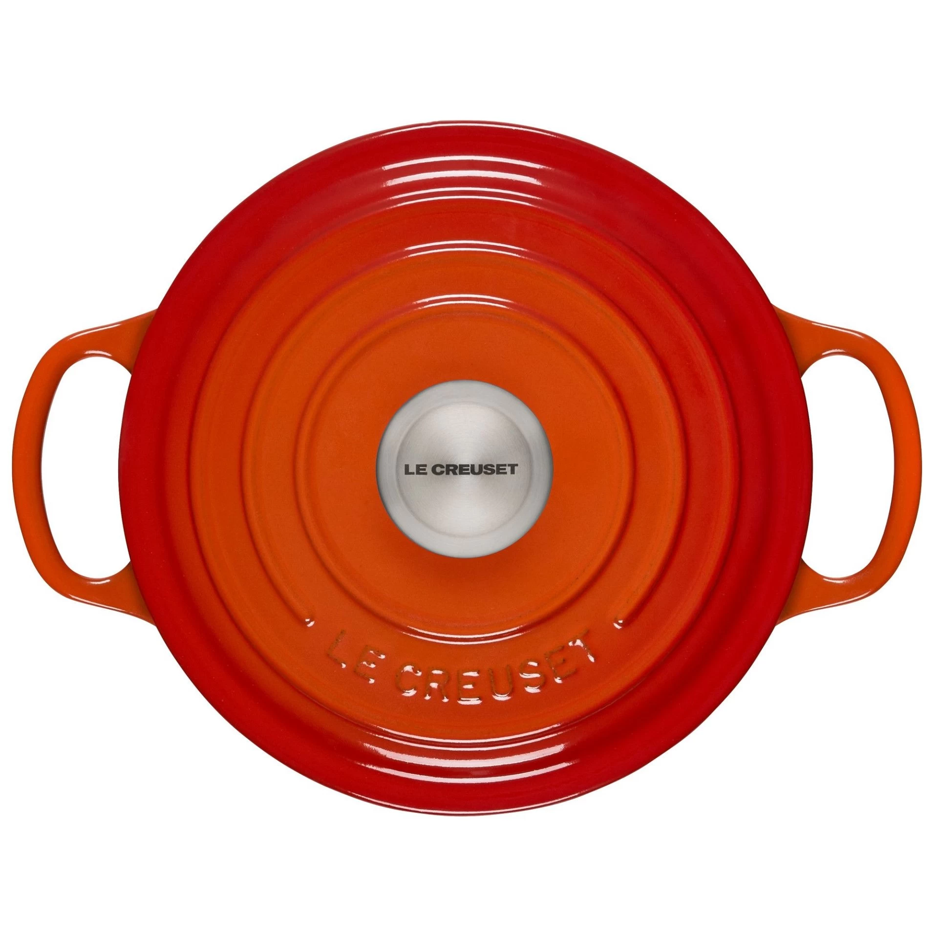 Le Creuset 2 Qt. Round Signature Cast Iron Dutch Oven With Stainless Steel Knob | Flame Orange 4 Le Creuset 2 Qt. Round Signature Cast Iron Dutch Oven With Stainless Steel Knob | Flame Orange - Image 4