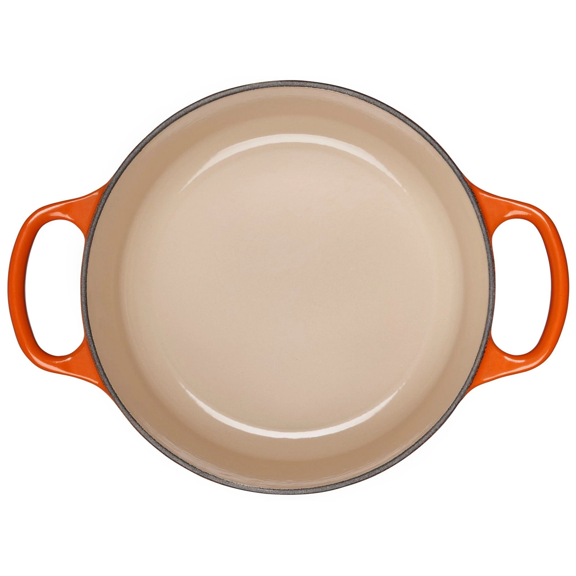 Le Creuset 2 Qt. Round Signature Cast Iron Dutch Oven With Stainless Steel Knob | Flame Orange 3 Le Creuset 2 Qt. Round Signature Cast Iron Dutch Oven With Stainless Steel Knob | Flame Orange - Image 3