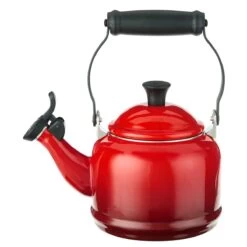 Le Creuset 1.25 Qt. Demi Kettle Tea Pot + 2 - 14oz Mugs Set | Cerise/Cherry Red -Cooking Master 71kykfoz ol. ac sl1500