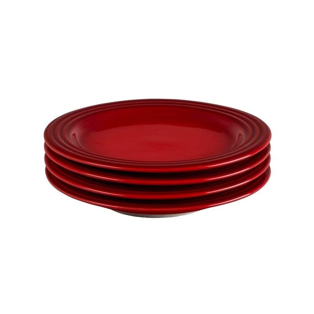 Le Creuset 8.5" Salad Plates - Set Of 4 | Cerise/Cherry Red 1 Le Creuset 8.5" Salad Plates - Set Of 4 | Cerise/Cherry Red