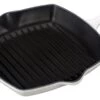Le Creuset 10.25" Square Signature Cast Iron Grill Skillet | White
