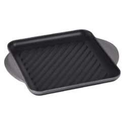 Le Creuset 9.5" Square Signature Enameled Cast Iron Grill Pan | Oyster Grey