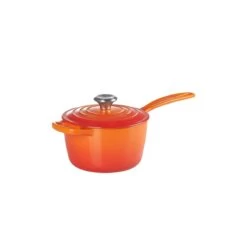 Le Creuset 10-Piece Signature Cookware Set With Stainless Steel Knobs | Flame Orange -Cooking Master rs11967 signature iron handle saucepan 160390s 1 1