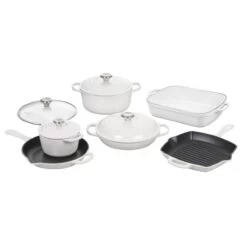 Le Creuset 10-Piece Signature Cookware Set With Stainless Steel Knobs | White