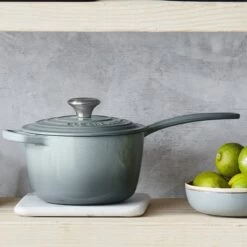 Le Creuset 1.75 Qt. Signature Enameled Cast Iron Saucepan With Stainless Steel Knob | Sea Salt 11 Le Creuset 1.75 Qt. Signature Enameled Cast Iron Saucepan With Stainless Steel Knob | Sea Salt -Cooking Master rs16352 00 oyster le creuset shelfshot ret 1