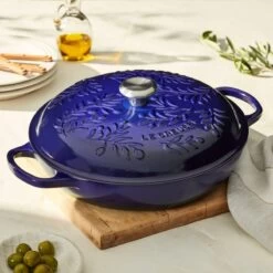 Le Creuset Olive Branch Collection 3.5 Qt. Signature Braiser | Indigo Blue 11 Le Creuset Olive Branch Collection 3.5 Qt. Signature Braiser | Indigo Blue -Cooking Master rs16892 220511 lecreuset olivebranchbraiser sqret