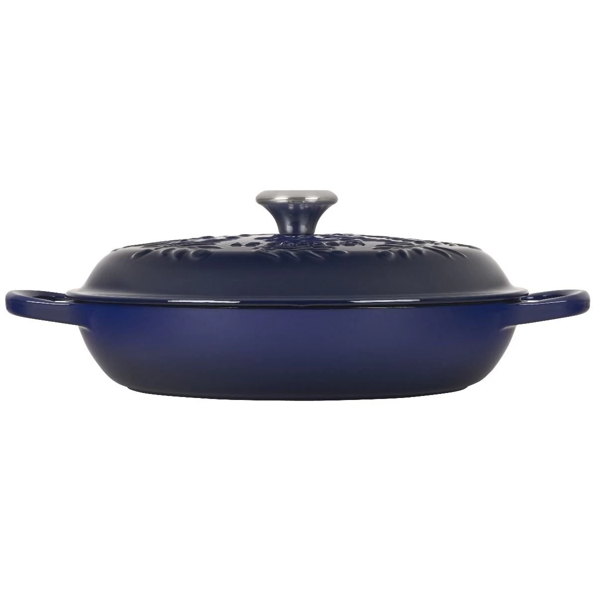 Le Creuset Olive Branch Collection 3.5 Qt. Signature Braiser | Indigo Blue 2 Le Creuset Olive Branch Collection 3.5 Qt. Signature Braiser | Indigo Blue - Image 2