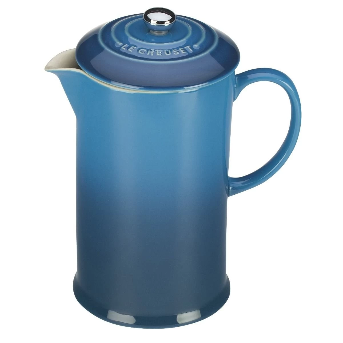 Le Creuset 34oz Stoneware Ceramic French Press | Marseille Blue 1 Le Creuset 34oz Stoneware Ceramic French Press | Marseille Blue