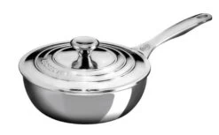 Le Creuset 2 Qt. Stainless Steel Saucier Pan With Lid